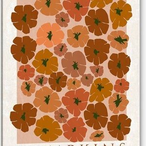 Fall pumpkin Art Print with Warm Tones